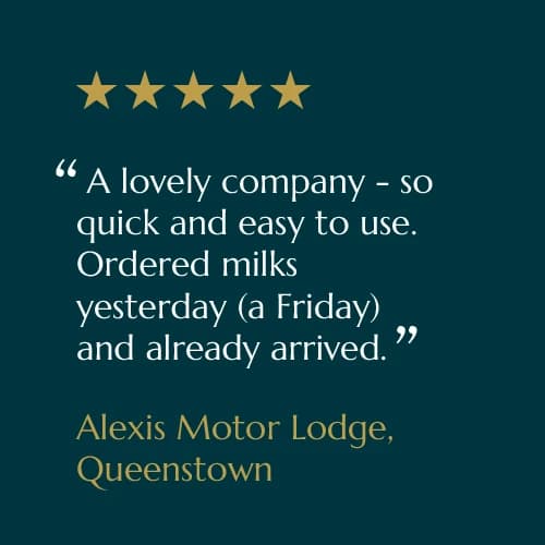 Five-star customer review card from Alexis Motor Lodge, Queenstown