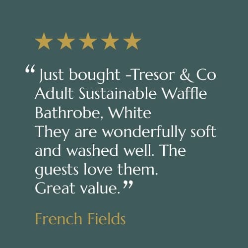 Five-star customer review card from French Fields