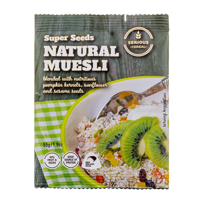Super Seeds Natural Muesli 55gm Foil Packed 48/Pack Astro Hospitality Ltd