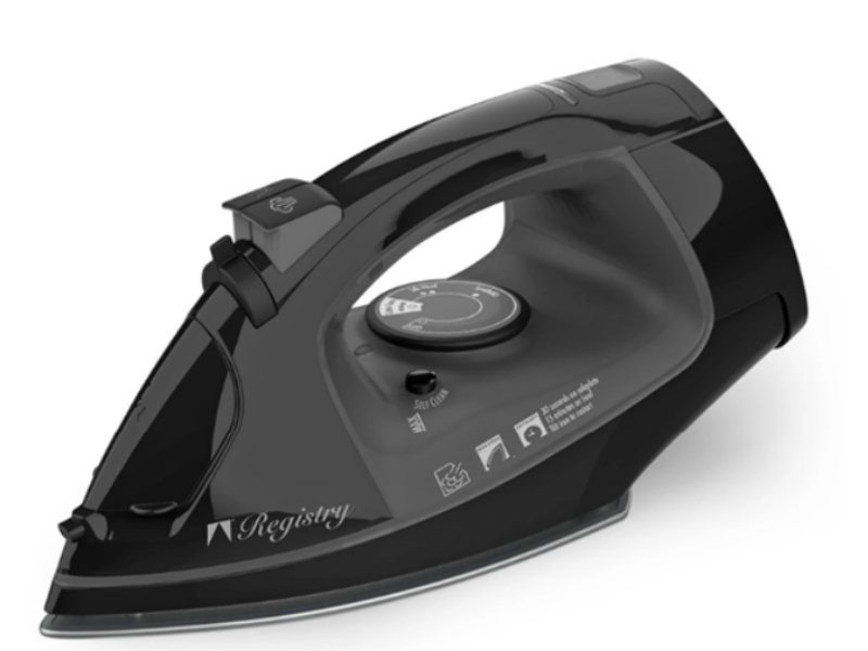 Registry Steam Iron with Ceramic Plate 1800W Black Astro Hospitality