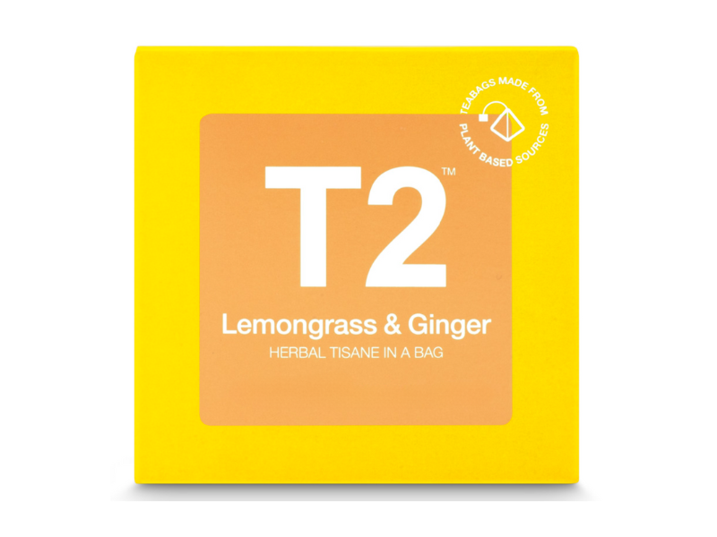 T2 Tea Lemongrass and Ginger Individually Wrapped Tea Bags Astro