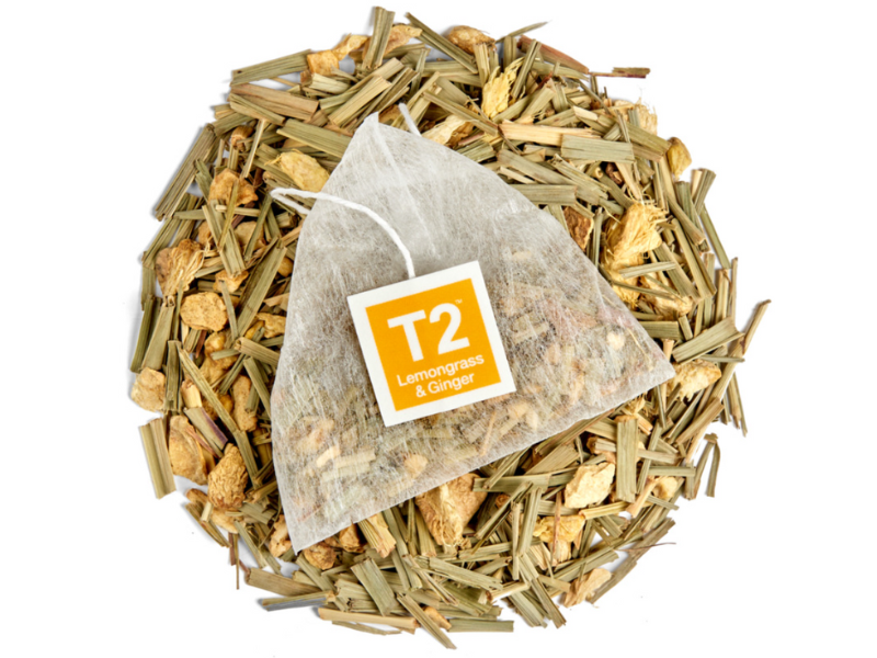 T2 Tea Lemongrass and Ginger Individually Wrapped Tea Bags Astro